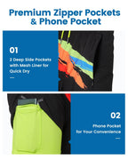 Mens Swim Trunks Compression Liner Quick Dry Zipper Pockets - VacationGrabs
