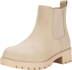 Women's Pull-On Chelsea Ankle Boots with Low Block Heel