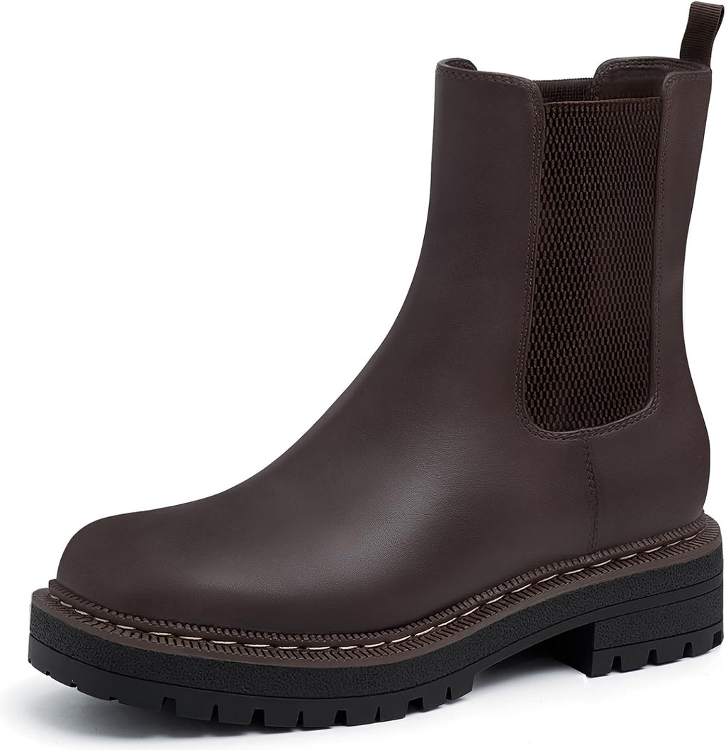 Women's Low Heel Chelsea Platform Ankle Boots