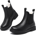 Women's Faux Fur Lined Chunky Chelsea Ankle Boots