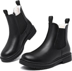 Women's Faux Fur Lined Chunky Chelsea Ankle Boots