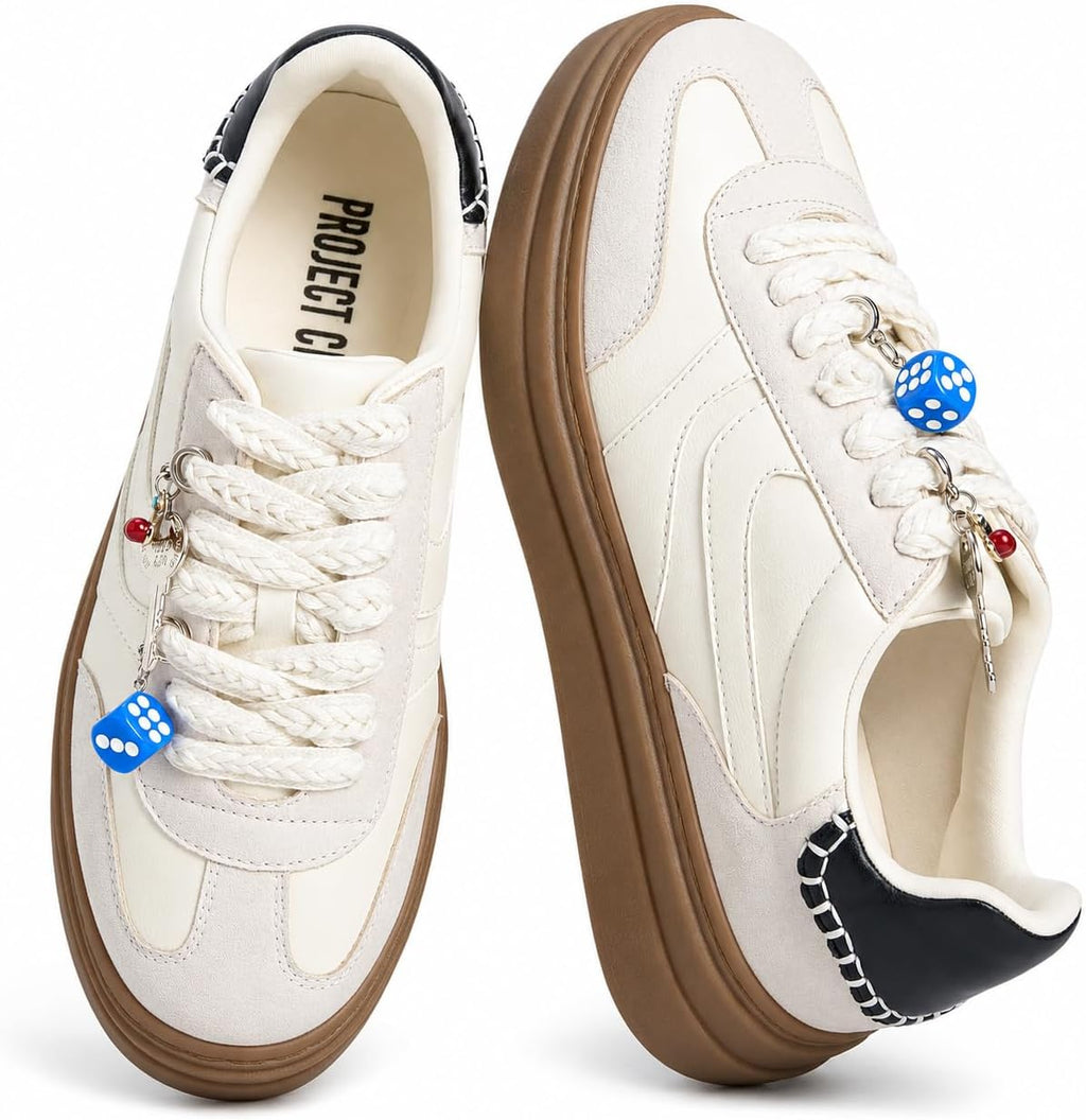 Women's Platform Sneakers with Memory Foam Insole, Lace-Up