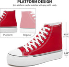 Women's White High Top Platform Canvas Sneakers
