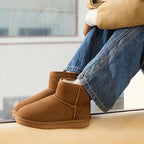 Women's Suede Mini Snow Boots with Faux Fur Lining