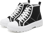 Women's White High Top Platform Canvas Sneakers