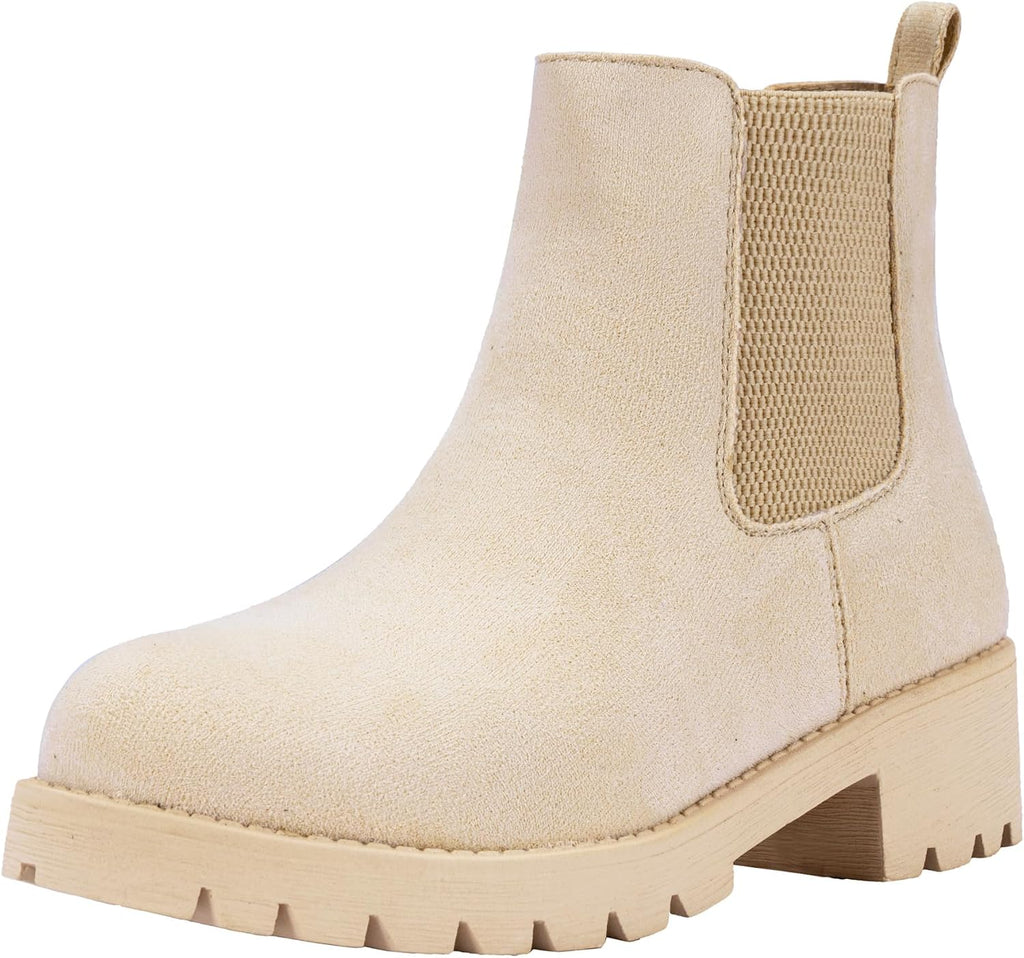 Women's Pull-On Chelsea Ankle Boots with Low Block Heel