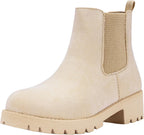 Women's Pull-On Chelsea Ankle Boots with Low Block Heel