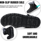 Women's Waterproof Fur Lined Ankle Snow Boots with Side Zip