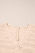 Solid Textured T-Shirt and Shorts Set