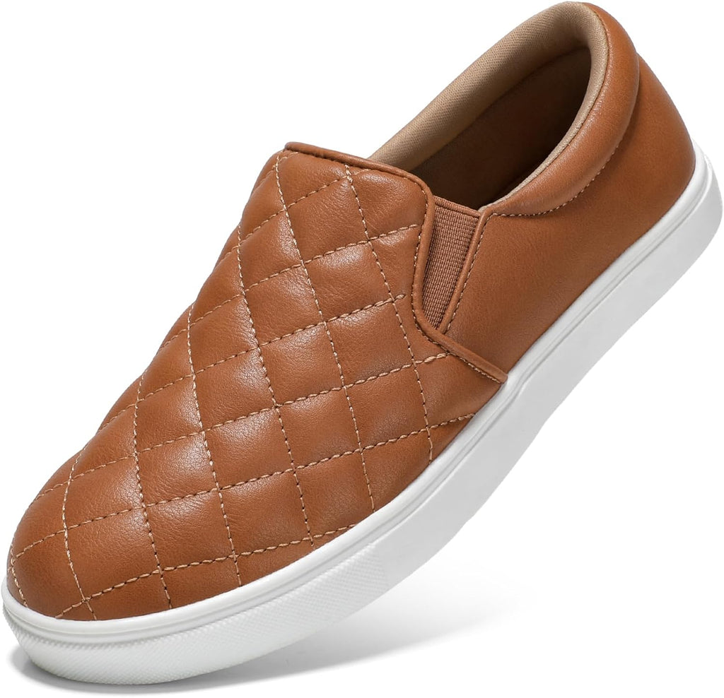 Women's Quilted Slip-On Sneakers in Vegan Faux Leather