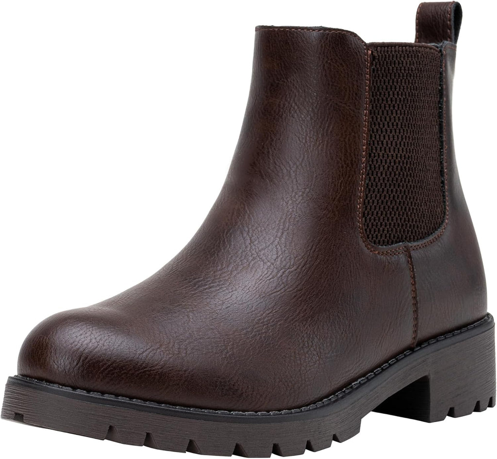 Women's Pull-On Chelsea Ankle Boots with Low Block Heel