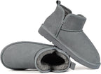 Women's Genuine Suede Ankle Boots with Fleece Lining