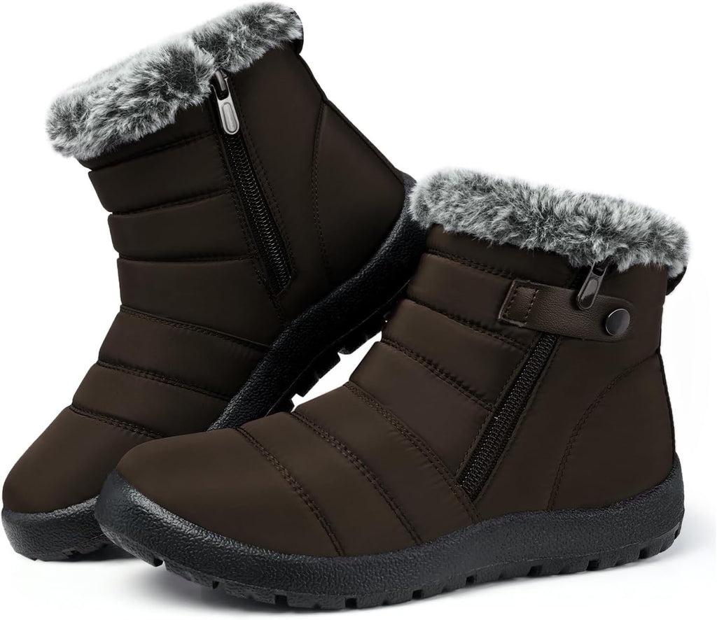 Women's Waterproof Snow Boots with Faux Fur Lining, Non-Slip