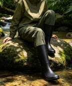 Women's Tall Waterproof Rubber Rain Boots, Knee High