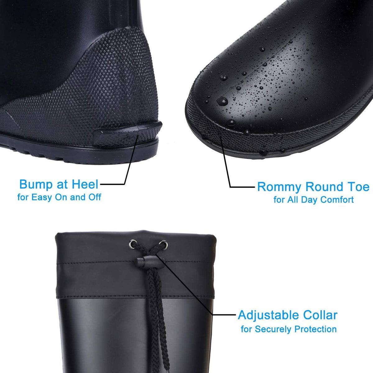 Women's Packable Lightweight Tall Rain Boots