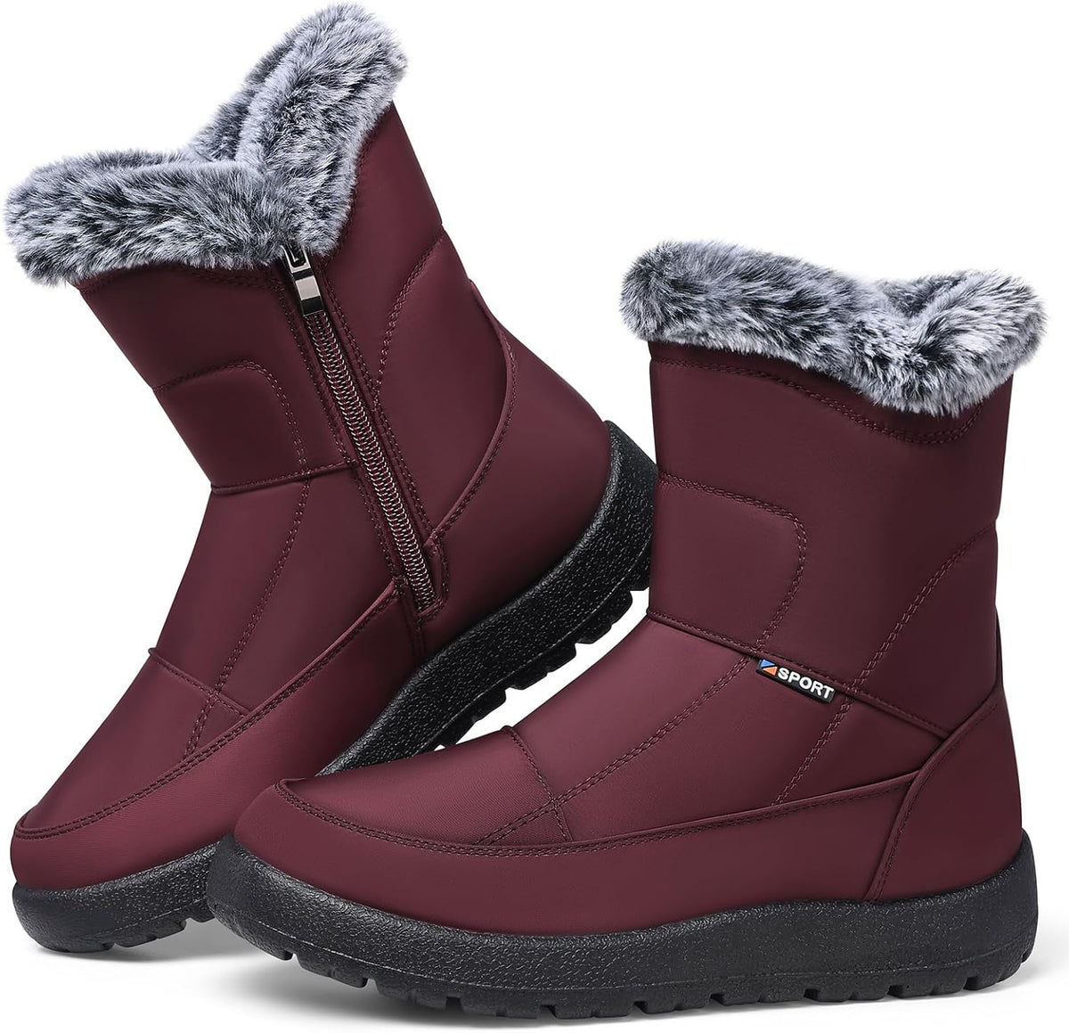 Women's Waterproof Faux Fur-Lined Snow Ankle Boots