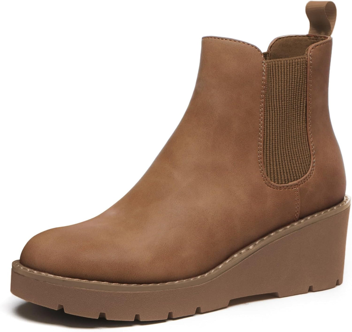 Women's Platform Wedge Chelsea Ankle Boots, Nubuck & Suede