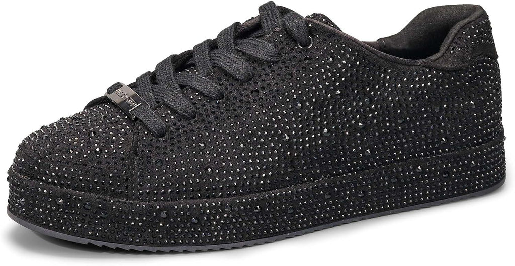 Women's Rhinestone Platform Sneakers, Mesh Upper