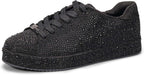 Women's Rhinestone Platform Sneakers, Mesh Upper