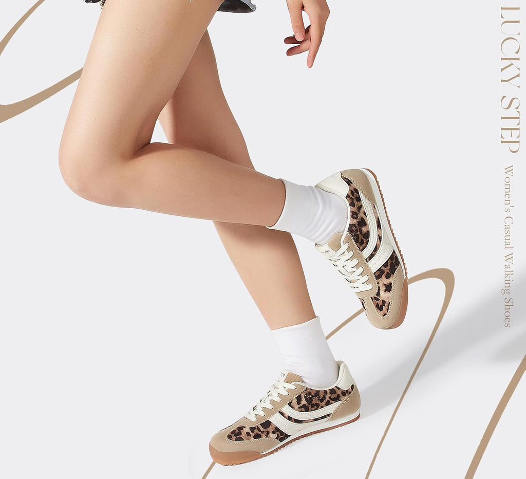 Women's Retro Tennis Sneakers - Nylon & Suede Slim Fit