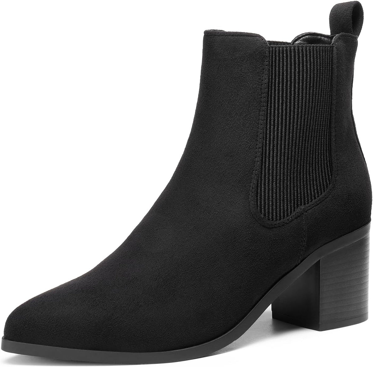 Women's Chunky Heel Ankle Chelsea Boots, Faux Suede