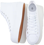 Women's White High Top Platform Canvas Sneakers