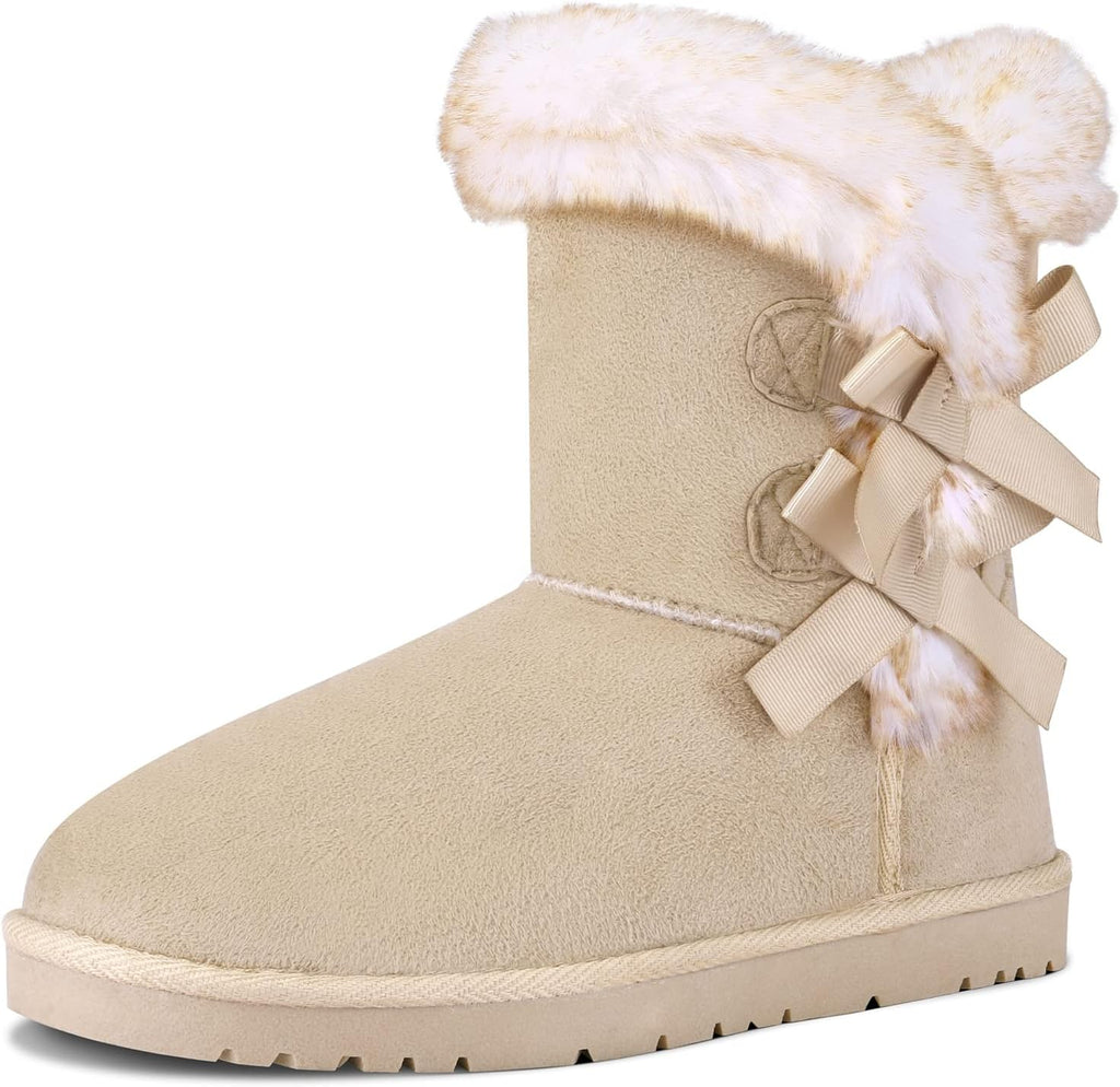 Women's Mid-Calf Snow Boots with Faux Fur Lining