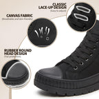 Women's White High Top Platform Canvas Sneakers