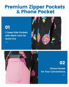 Mens Swim Trunks Compression Liner Quick Dry Zipper Pockets - VacationGrabs