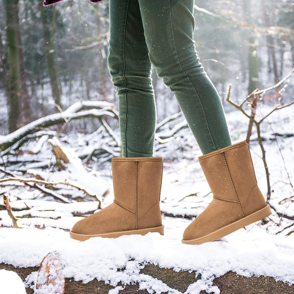 Women's Waterproof Rubber Snow Boots with Non-Slip Sole