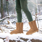 Women's Waterproof Rubber Snow Boots with Non-Slip Sole