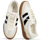 Women's White Leather Slip-On Sneakers with Memory Foam