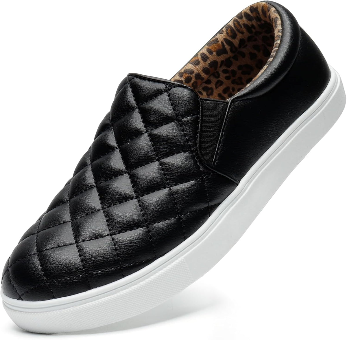 Women's Quilted Slip-On Sneakers in Vegan Faux Leather