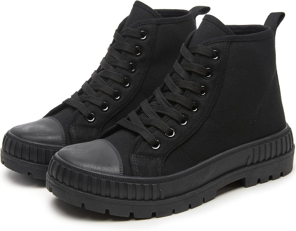 Women's White High Top Platform Canvas Sneakers