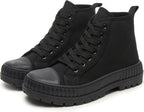 Women's White High Top Platform Canvas Sneakers