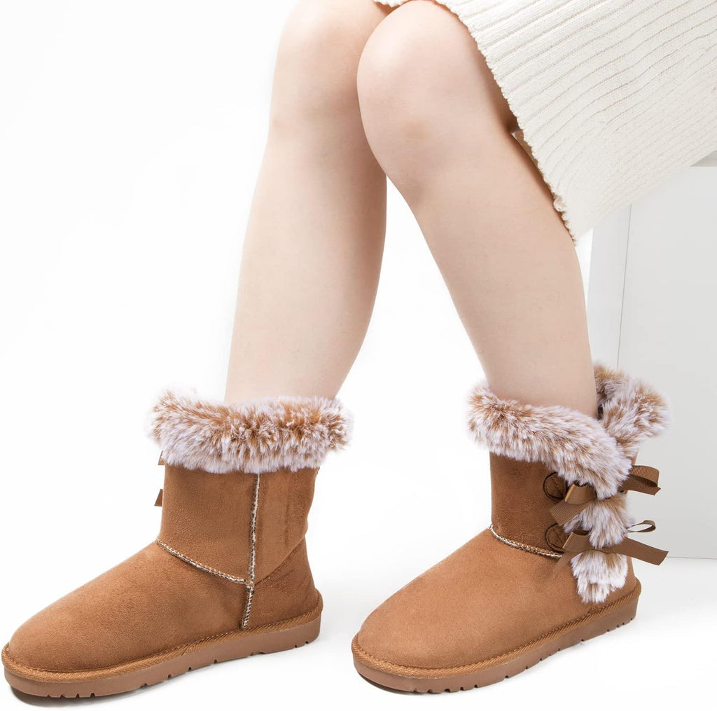 Women's Mid-Calf Snow Boots with Faux Fur Lining