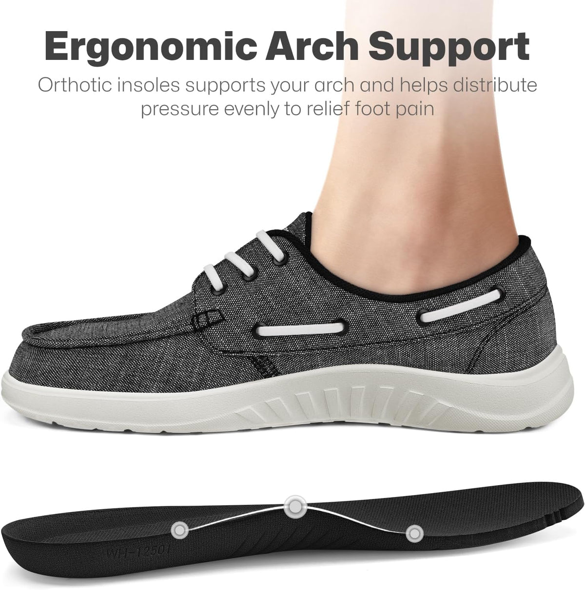 Women's Slip-On Walking Shoes with Arch Support, Lightweight
