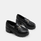 Women's Platform Chunky Loafers with Horse-Bit Detail