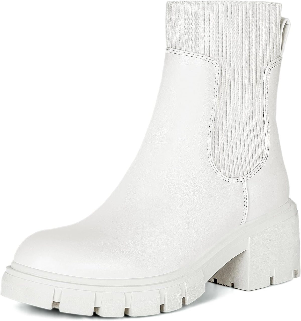 Women's Chunky Heel Platform Chelsea Ankle Boots