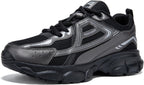 Women's Chunky Platform Sneakers with Mesh and Leather Upper