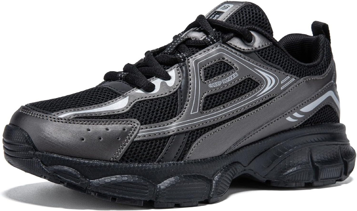 Women's Chunky Platform Sneakers with Mesh and Leather Upper