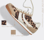 Women's Retro Tennis Sneakers - Nylon & Suede Slim Fit