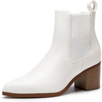 Women's Chunky Heel Ankle Chelsea Boots, Faux Suede