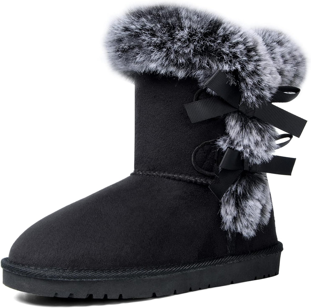 Women's Mid-Calf Snow Boots with Faux Fur Lining