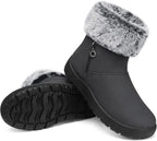 Women's Waterproof Fur Lined Snow Ankle Boots, Slip-On