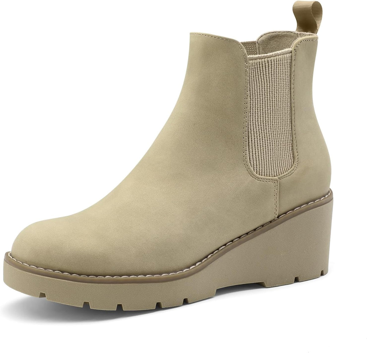 Women's Platform Wedge Chelsea Ankle Boots, Nubuck & Suede