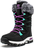 Women's Waterproof Mid-Calf Snow Boots with Faux Fur Collar