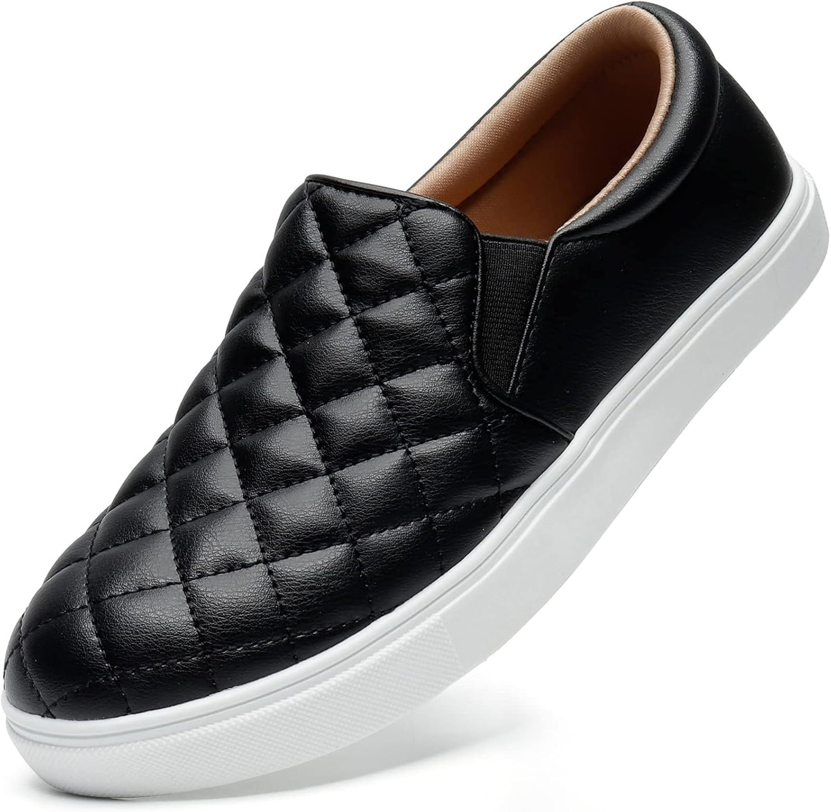 Women's Quilted Slip-On Sneakers in Vegan Faux Leather