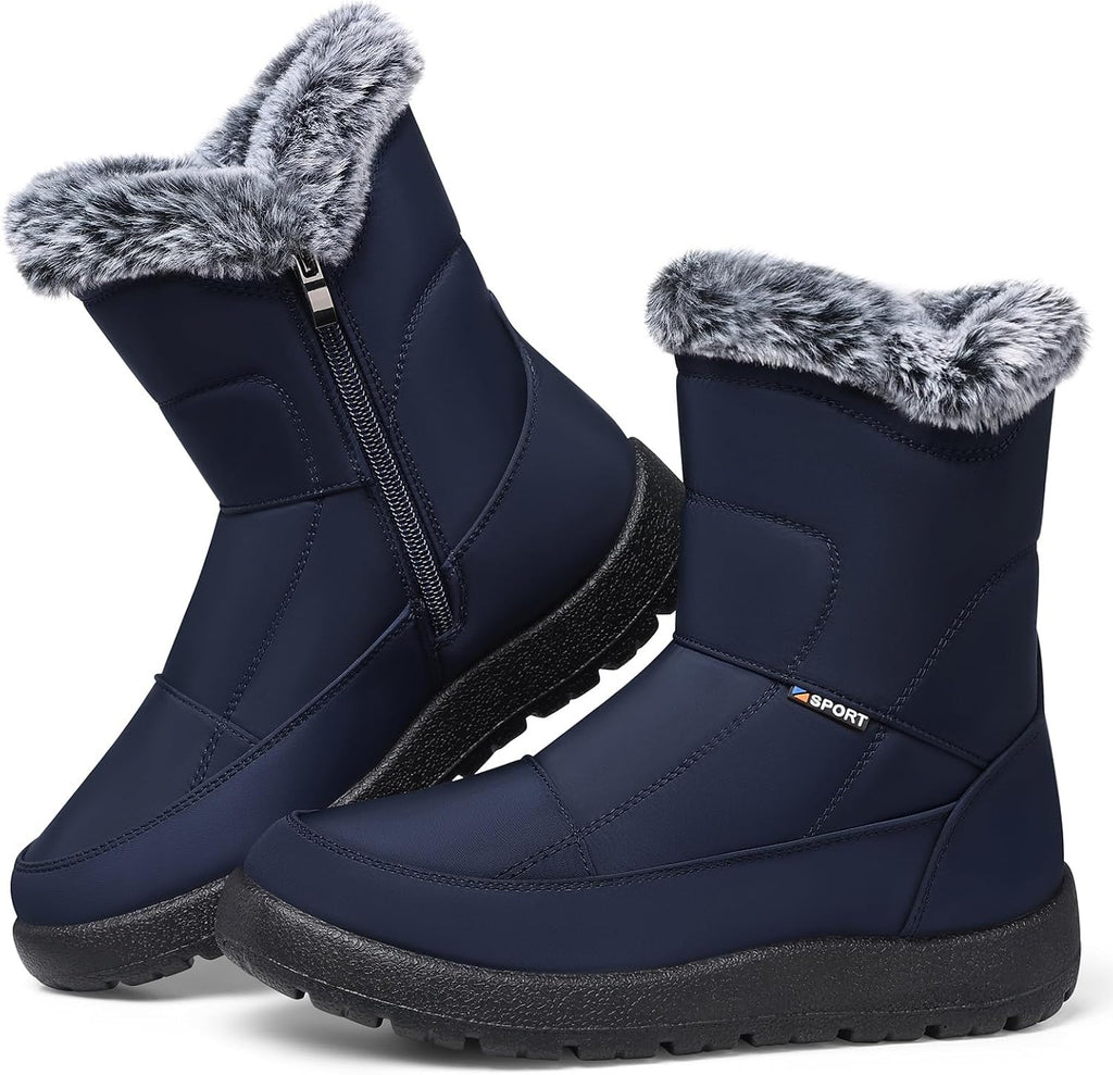 Women's Waterproof Faux Fur-Lined Snow Ankle Boots