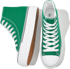 Women's White High Top Platform Canvas Sneakers